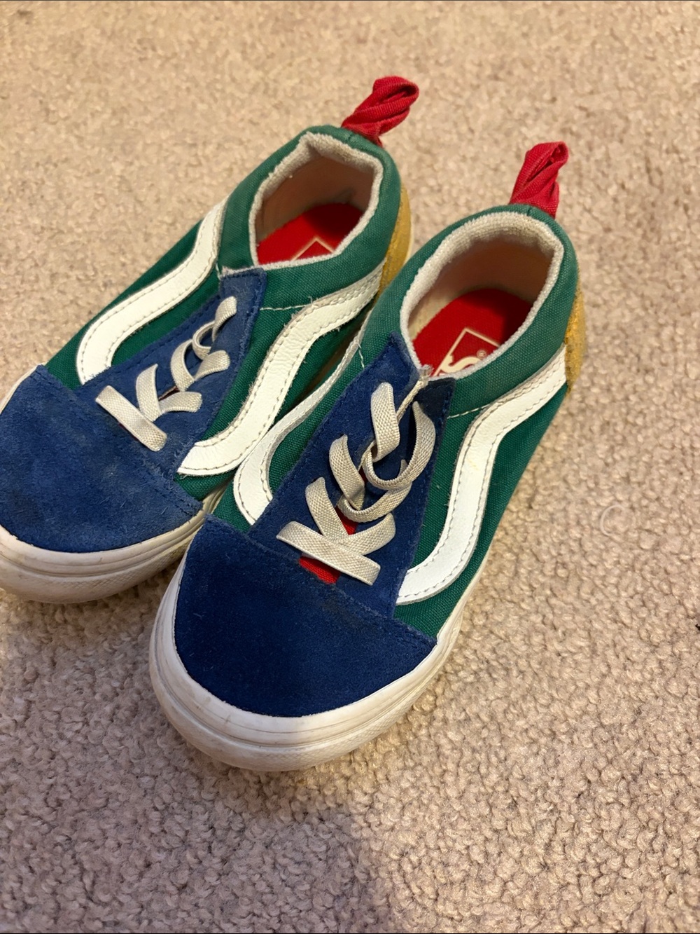 Vans Kids Blue, Green & Red Low-Top Sneakers